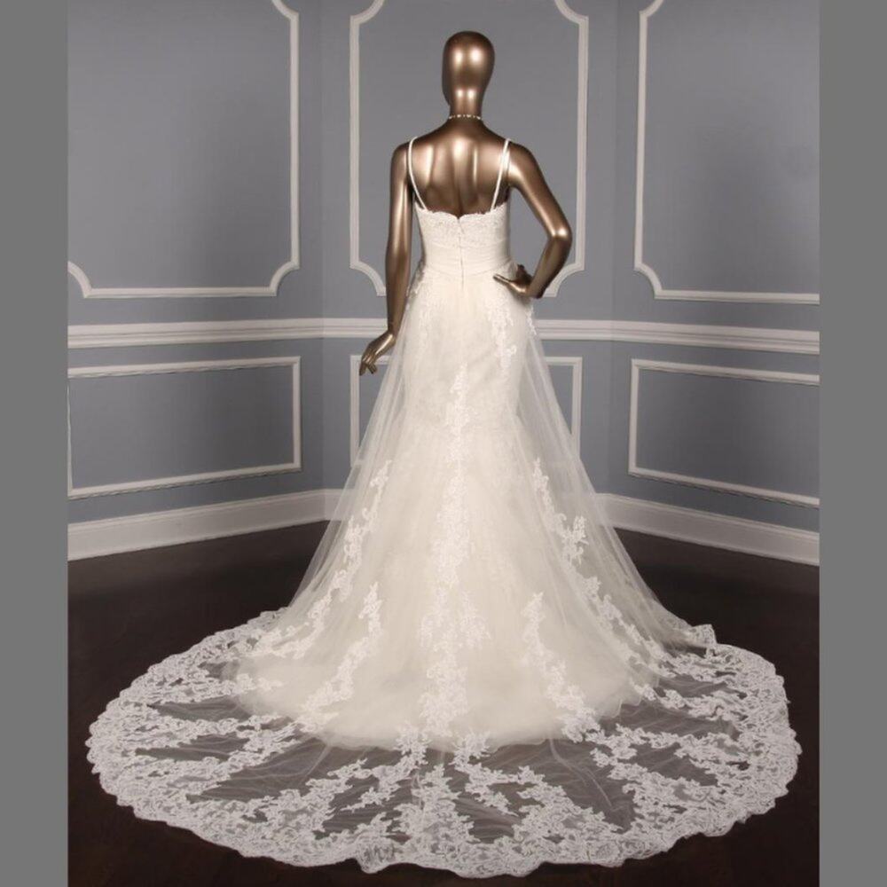 PRONOVIAS Petunia Sleeveless Fit Flare Off White Lace Wedding Dress 8